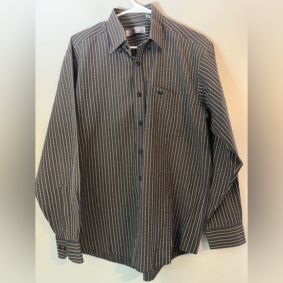 Giorgio Armani Other - Giorgio Armani Cotton Button Down Brown Striped Shirt Size XL